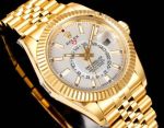AR Factory Rolex Sky-dweller 42*14.5mm 316L Steel Gold Jubilee Bracelet 9002 Movement White Watch